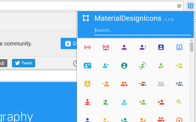 MaterialDesignIcons Picker  from Chrome web store to be run with OffiDocs Chromium online