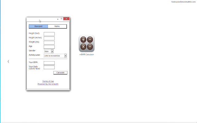 mBMR Calculator  from Chrome web store to be run with OffiDocs Chromium online