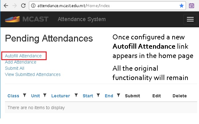 MCAST Attendance Helper  from Chrome web store to be run with OffiDocs Chromium online