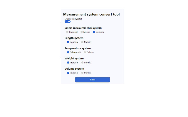 Measurements units converter  from Chrome web store to be run with OffiDocs Chromium online