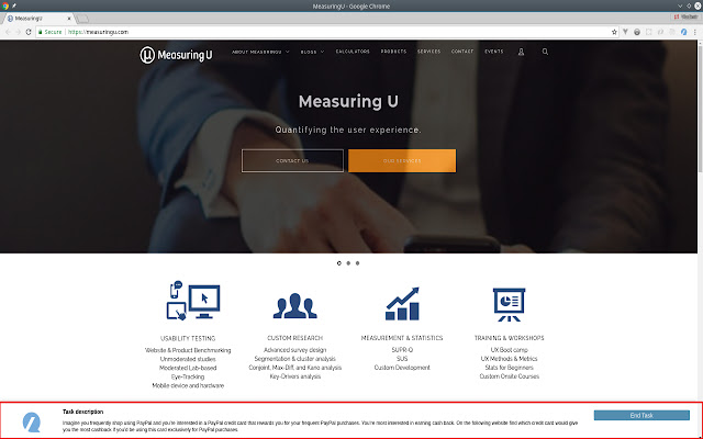 MeasuringU IQ survey extension  from Chrome web store to be run with OffiDocs Chromium online