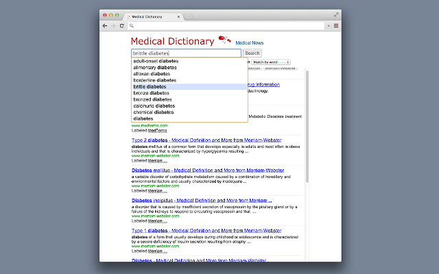 Medical Dictionary  News  from Chrome web store to be run with OffiDocs Chromium online