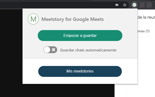 Meetstory  from Chrome web store to be run with OffiDocs Chromium online