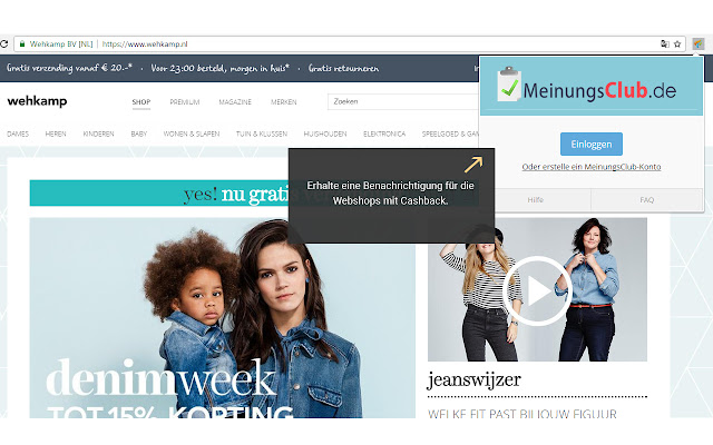 MeinungsClub.de Cashback Melder  from Chrome web store to be run with OffiDocs Chromium online