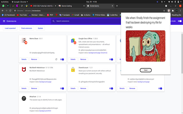 Meme Share  from Chrome web store to be run with OffiDocs Chromium online