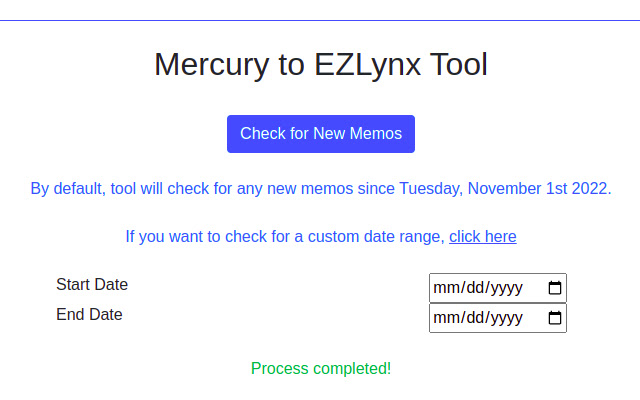 Mercury To Ezlynx  from Chrome web store to be run with OffiDocs Chromium online