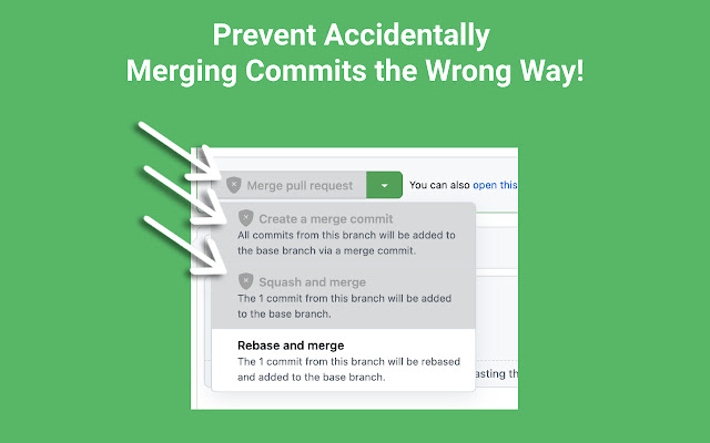 Merge Protector for Github  from Chrome web store to be run with OffiDocs Chromium online