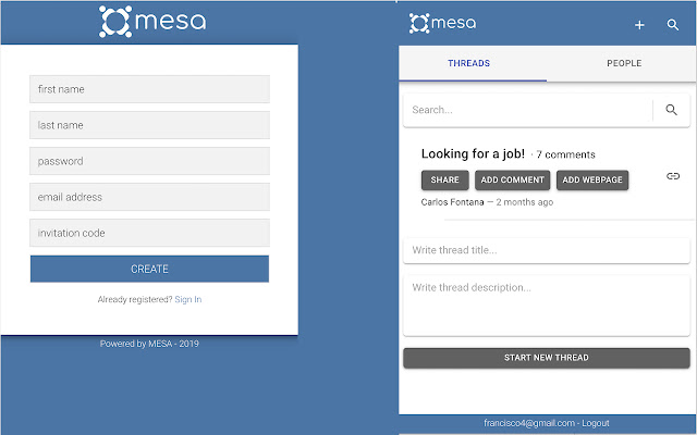 Mesa: Referrals and advice from who you trust  from Chrome web store to be run with OffiDocs Chromium online