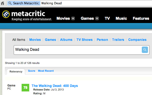 Metacritic search fixer  from Chrome web store to be run with OffiDocs Chromium online