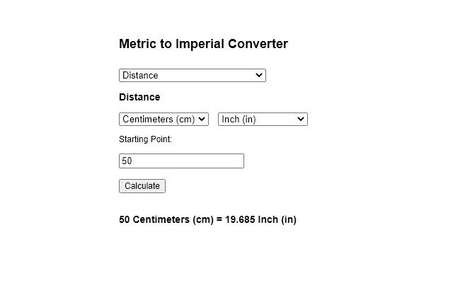 Metric to Imperial Converter  from Chrome web store to be run with OffiDocs Chromium online