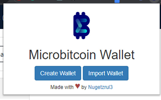 Microbitcoin Wallet Extension  from Chrome web store to be run with OffiDocs Chromium online