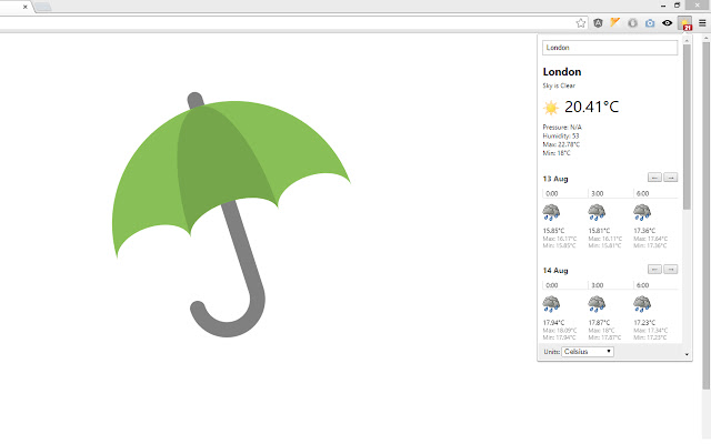 MicroWeather  from Chrome web store to be run with OffiDocs Chromium online