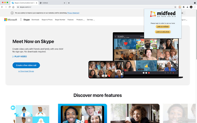 midfeed Skype marketing tool  from Chrome web store to be run with OffiDocs Chromium online