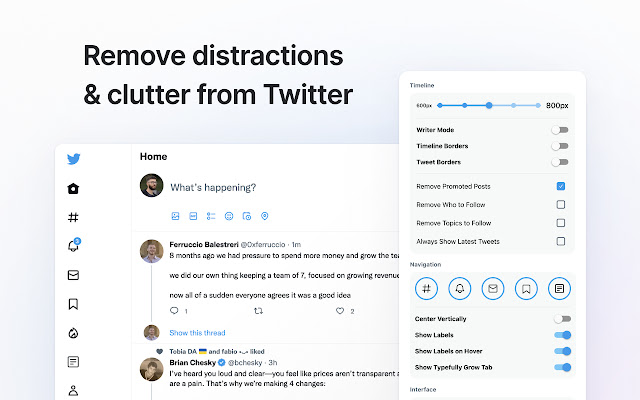 Minimal Theme for Twitter  from Chrome web store to be run with OffiDocs Chromium online