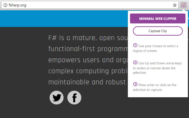 Minimal Web Clipper  from Chrome web store to be run with OffiDocs Chromium online