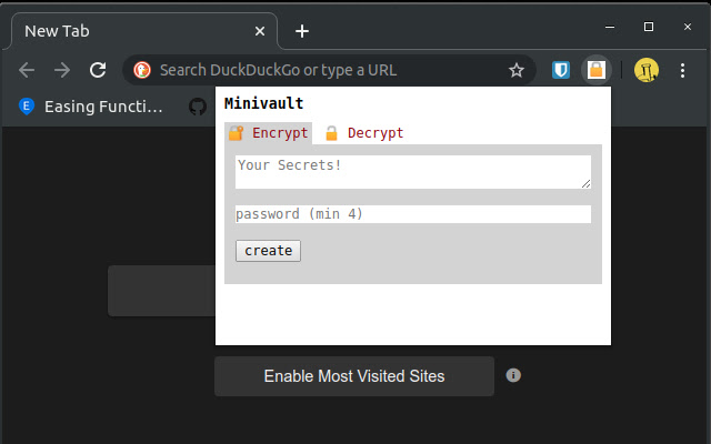 Minivault  from Chrome web store to be run with OffiDocs Chromium online