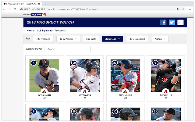 MLB.com Prospect Watch Sorter  from Chrome web store to be run with OffiDocs Chromium online