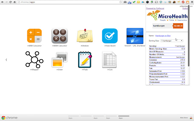 mNutrition  from Chrome web store to be run with OffiDocs Chromium online