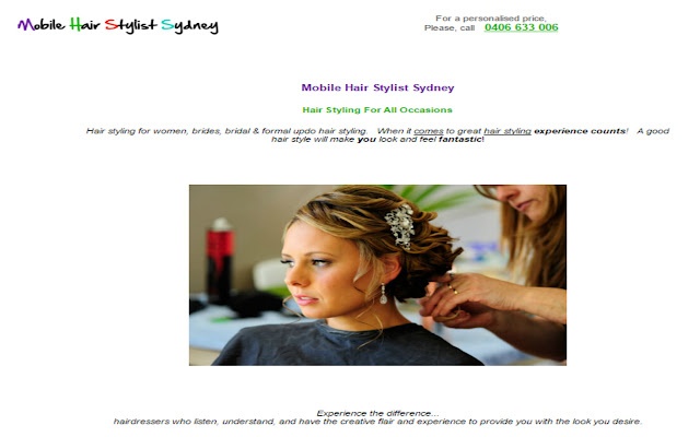 Mobile Hair Stylist Sydney  from Chrome web store to be run with OffiDocs Chromium online