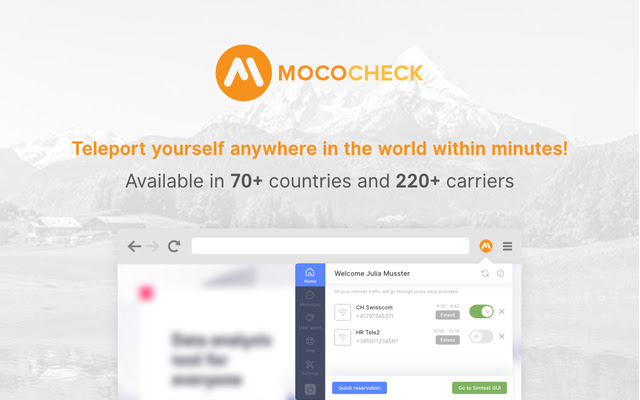 Mococheck Mobile proxy  from Chrome web store to be run with OffiDocs Chromium online