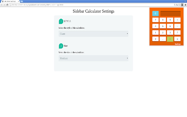 Modern Calculator  from Chrome web store to be run with OffiDocs Chromium online