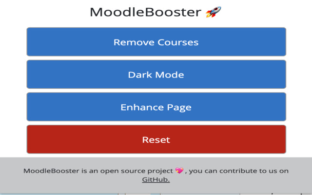 MoodleBooster  from Chrome web store to be run with OffiDocs Chromium online