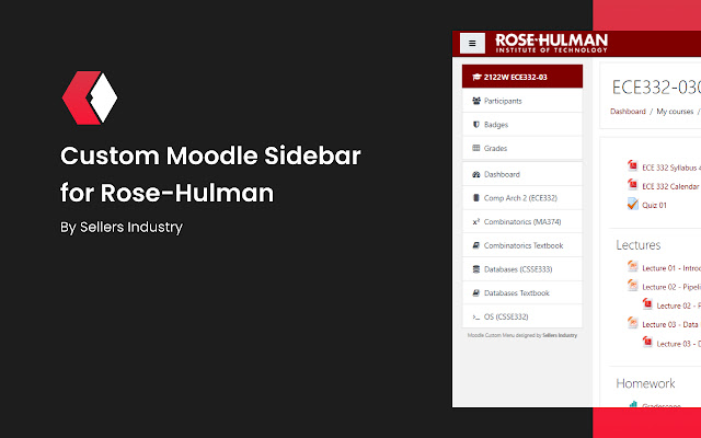 Moodle Custom Menu by Sellers Industry  from Chrome web store to be run with OffiDocs Chromium online