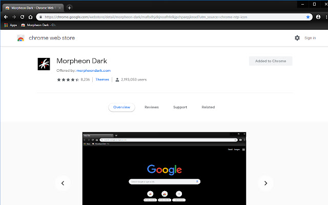 Morpheon Dark  from Chrome web store to be run with OffiDocs Chromium online