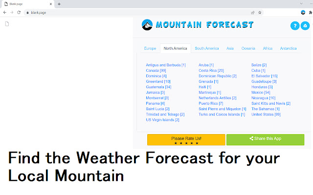 Mountain Forecast  from Chrome web store to be run with OffiDocs Chromium online