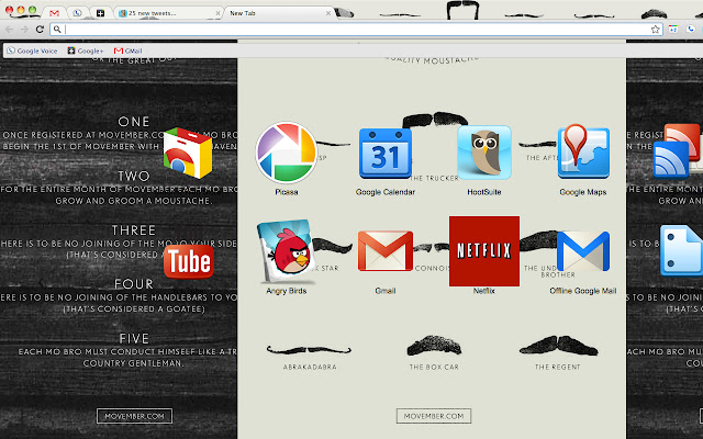 Movember 2011  from Chrome web store to be run with OffiDocs Chromium online