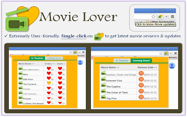 Movie lover  from Chrome web store to be run with OffiDocs Chromium online