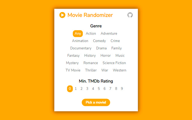 Movie Randomizer  from Chrome web store to be run with OffiDocs Chromium online