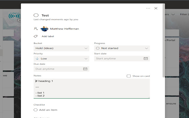 MS Planner Markdown Extension  from Chrome web store to be run with OffiDocs Chromium online