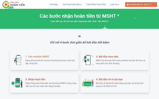 Mua Sắm Hoàn Tiền MuaSamHoanTien.com  from Chrome web store to be run with OffiDocs Chromium online