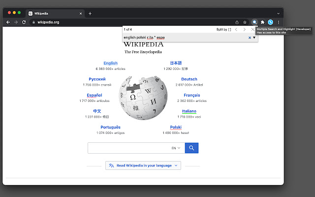 Multiple Search and Highlight (Dev Edition)  from Chrome web store to be run with OffiDocs Chromium online