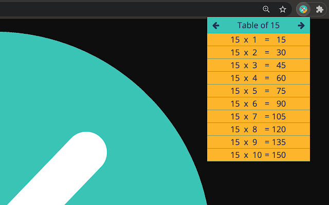 Multiplication Tables  from Chrome web store to be run with OffiDocs Chromium online