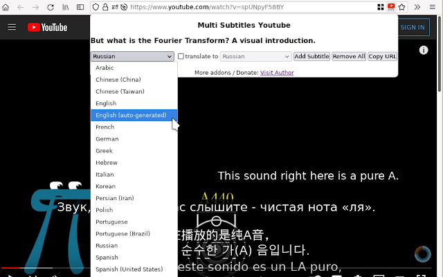 Multi Subsitles for Youtube  from Chrome web store to be run with OffiDocs Chromium online