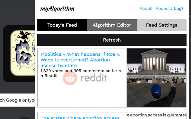 MyAlgorithm  from Chrome web store to be run with OffiDocs Chromium online