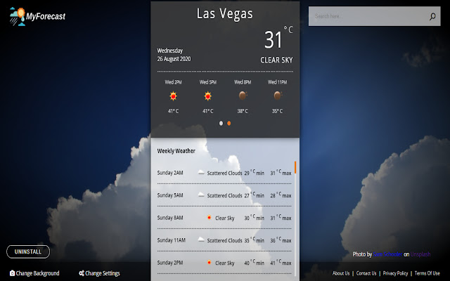 My Forecast Extension  from Chrome web store to be run with OffiDocs Chromium online