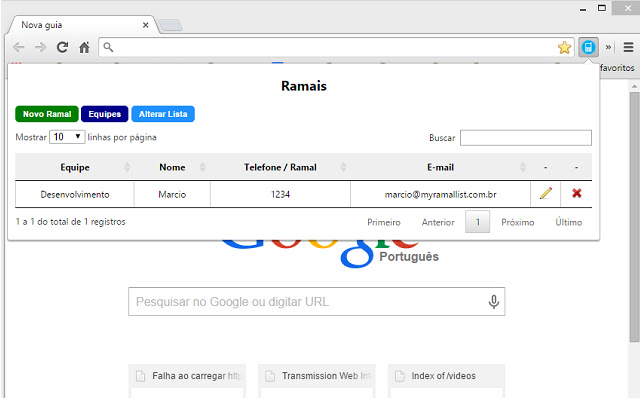 My Ramal List  from Chrome web store to be run with OffiDocs Chromium online