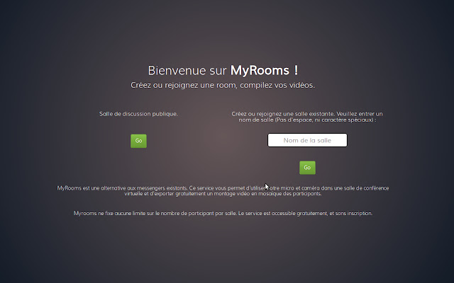 Myrooms Screen Sharing  from Chrome web store to be run with OffiDocs Chromium online