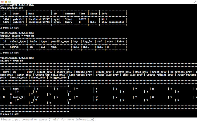 Konsol MySQL dari toko web Chrome untuk dijalankan dengan OffiDocs Chromium online