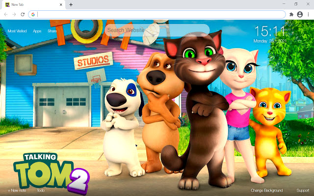 My Talking Tom 2 Virtual Pet Simulator de la boutique en ligne Chrome doit être exécuté avec OffiDocs Chromium en ligne