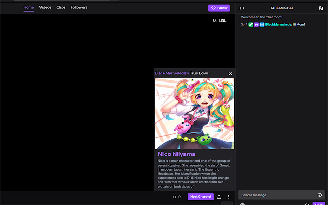 MyWaifuList + Twitch  from Chrome web store to be run with OffiDocs Chromium online