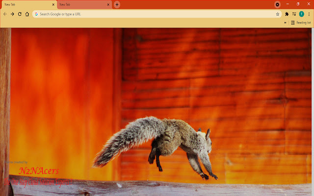 N2NAcers Squirrel on wood wall Theme  from Chrome web store to be run with OffiDocs Chromium online