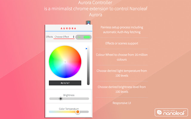 Nanoleaf Aurora Controller  from Chrome web store to be run with OffiDocs Chromium online