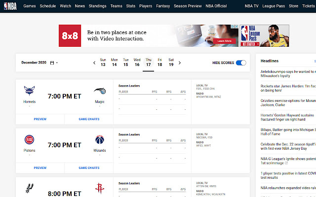 NBA League Pass Spoiler Blocker  from Chrome web store to be run with OffiDocs Chromium online