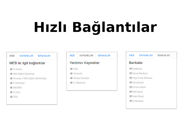 Önemli Bağlantılar  from Chrome web store to be run with OffiDocs Chromium online