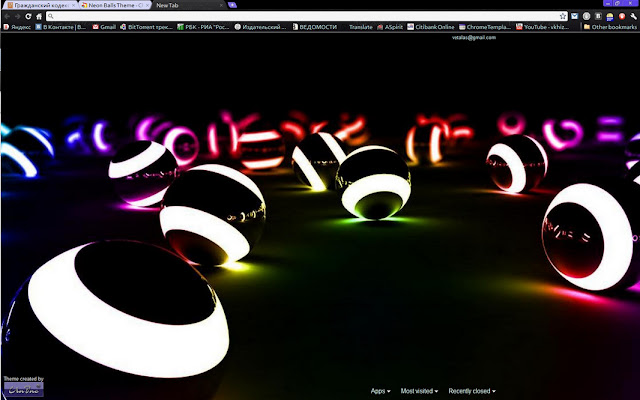 Neon Balls Theme  from Chrome web store to be run with OffiDocs Chromium online