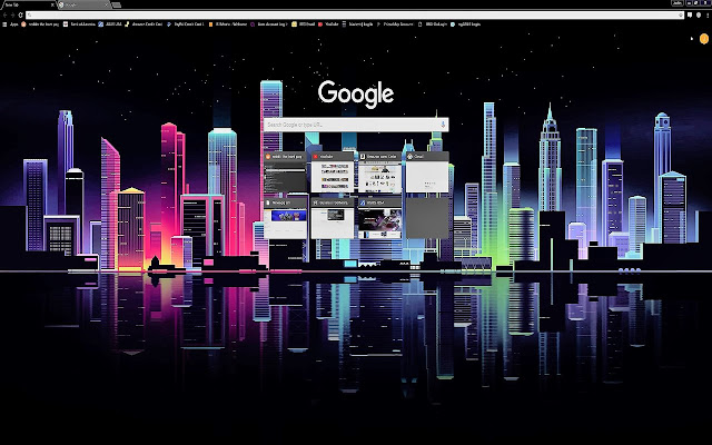 Neon City Skyline Theme  from Chrome web store to be run with OffiDocs Chromium online